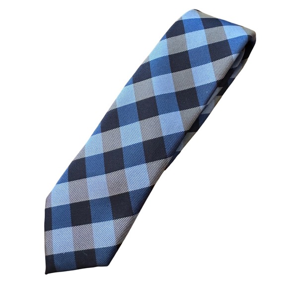 Nordstrom Boys Tie Blue Grey Patterned Silk Necktie Kids Dress Up Occasion 50"L - Picture 1 of 5